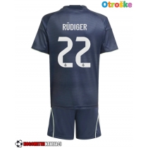 Otroške Nogometnih dresov Real Madrid Antonio Rudiger #22 Gostujoči 2025-26 Kratki rokavi (+ hlače)